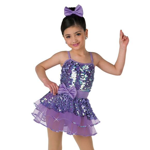 Dance Costume Medium Child Purple Wish Come True 24053Y Jazz Tap Sequins Skirt - Picture 1 of 3